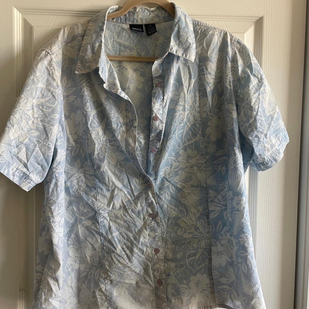 Men's Blue Floral Shirt